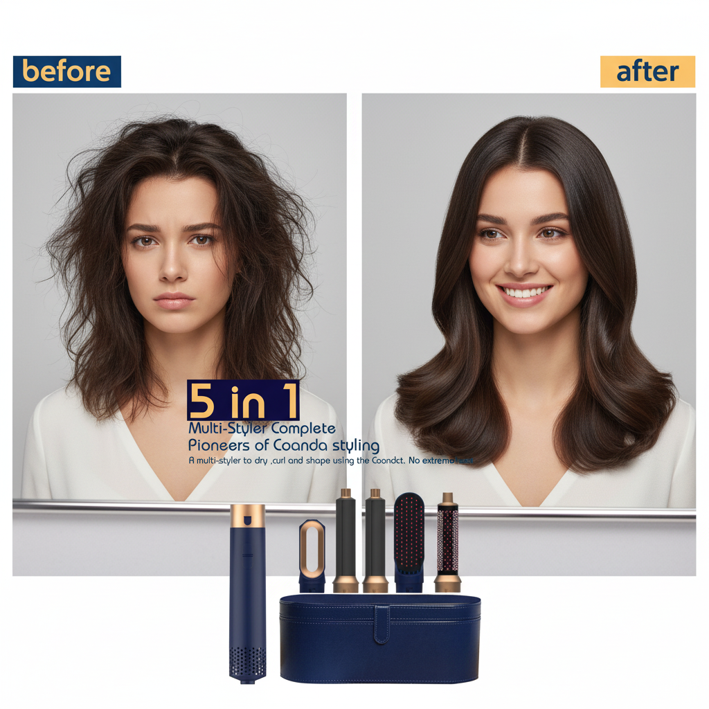 Sèche-cheveux ionique à séchage rapide, 5 en 1, coiffeur, injuste, haute vitesse, peigne chaud, ensemble de brosses, spaghtenisseur professionnel