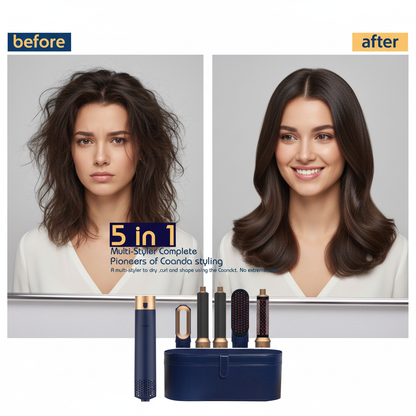 Sèche-cheveux ionique à séchage rapide, 5 en 1, coiffeur, injuste, haute vitesse, peigne chaud, ensemble de brosses, spaghtenisseur professionnel